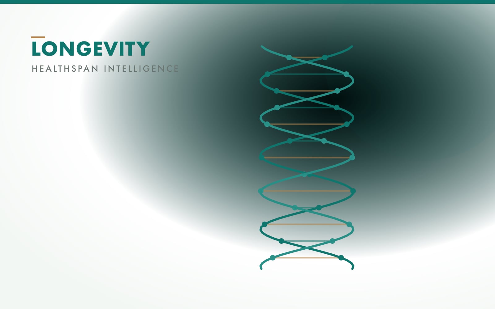 Stylized illustration of a DNA strand overlaid with a clock face, representing biological-age testing